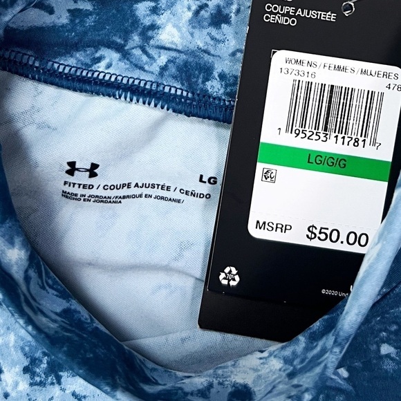 NWT Under Armour UA Meridian Crop Printed Short Sleeve Mock Neck Top - Picture 5 of 6